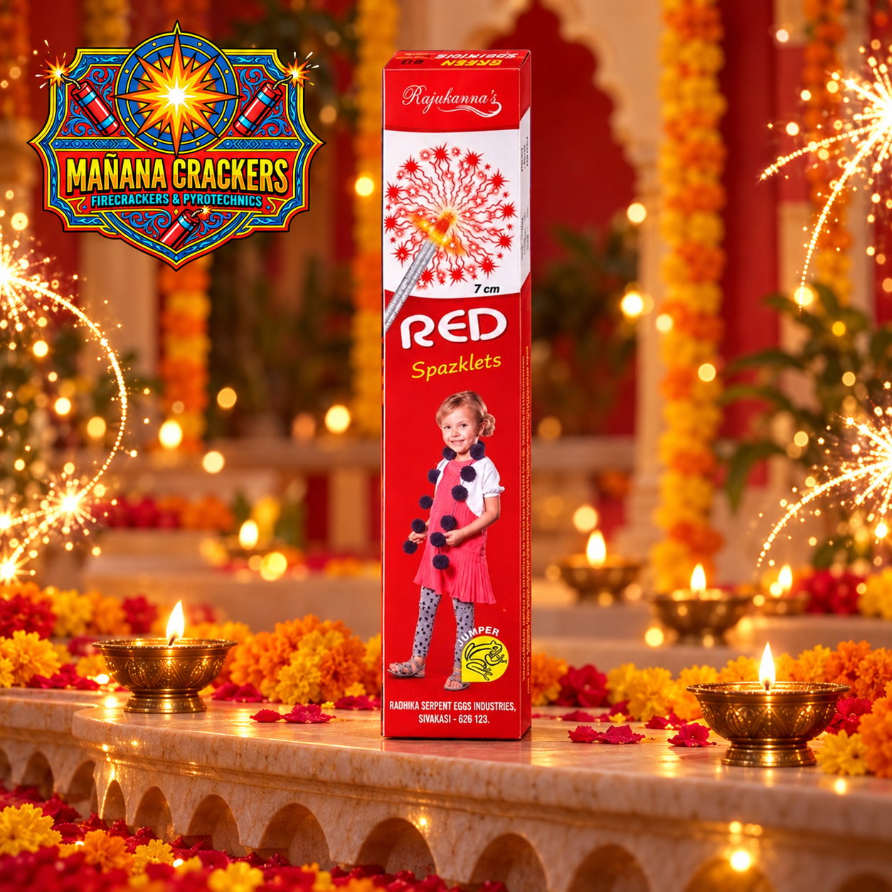 7 Cm Red Sparkler