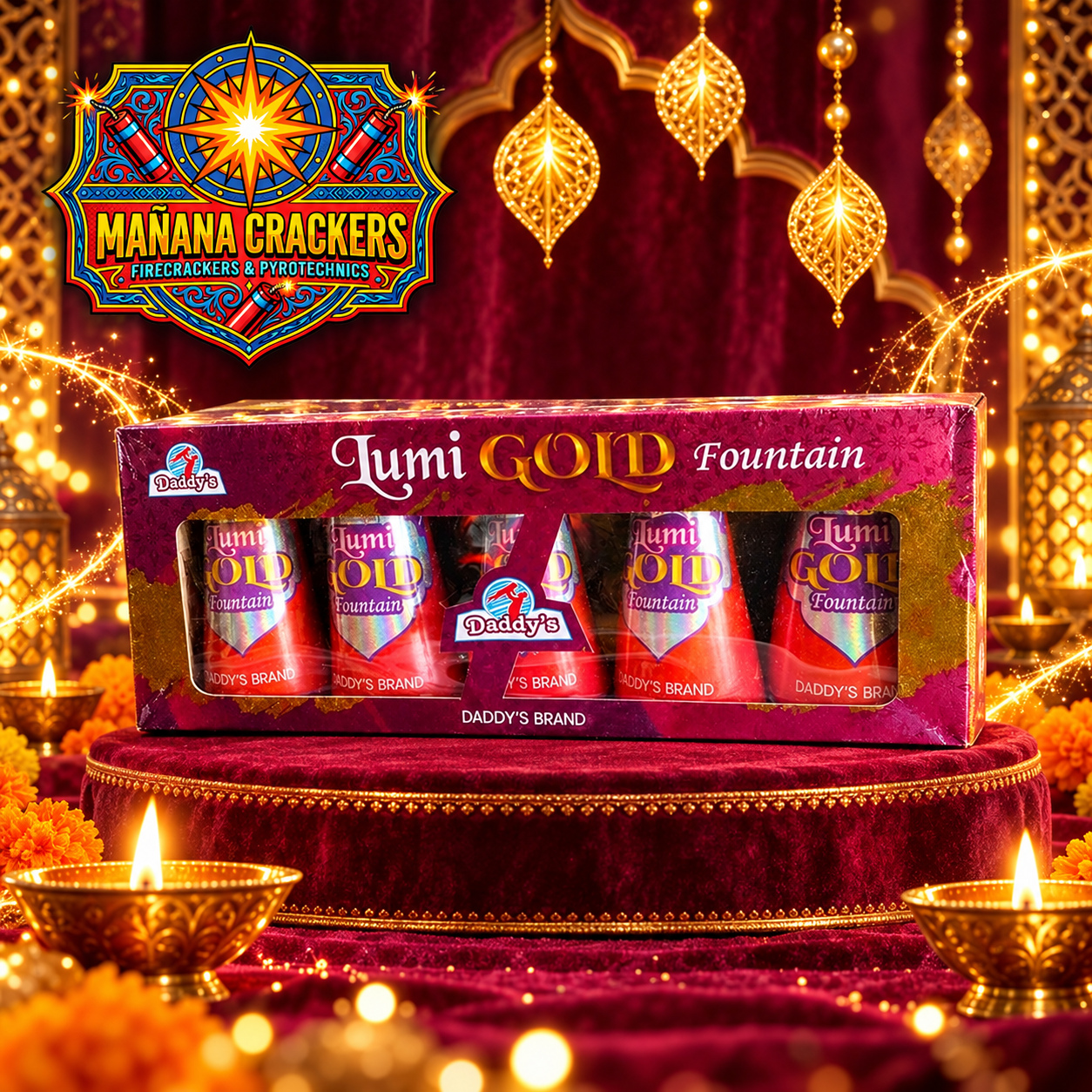 Lumi Gold Fountain (5 Pcs) Daddy's Brand