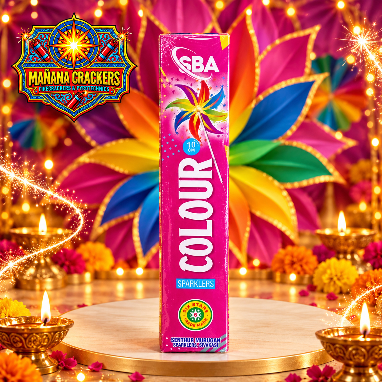 10 Cm Colour/Crackling/Glittering Sparkler